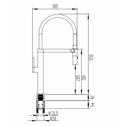 Misturador Monocomando De Mesa Para Cozinha Bica Alta Com Imã 175 Grey Debacco - Imagem principal - e6fb9976-470a-4ca3-bf83-a4a44a79fe7e