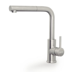 Misturador Monocomando De Mesa Para Cozinha Com Extensor Monde Plus Em Aço Inox E Acabamento Acetinado Tramontina