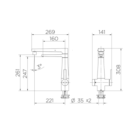 Misturador Monocomando de Mesa Para Cozinha Com Filtro Purificador de Água Nova Vitalis Cromado Docol - Imagem principal - fa1cceec-1867-4805-b639-8d27f069b147