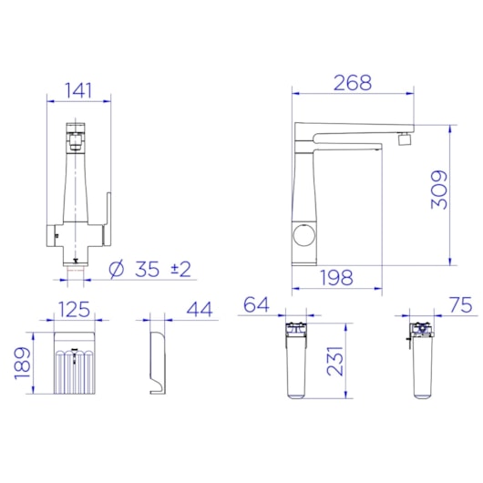Misturador Monocomando de Mesa para Cozinha com Filtro Purificador de Água Vitalis Ozônio Cromado Docol - Imagem principal - 36e73fc3-4219-42af-89c1-5cdf027e02c6