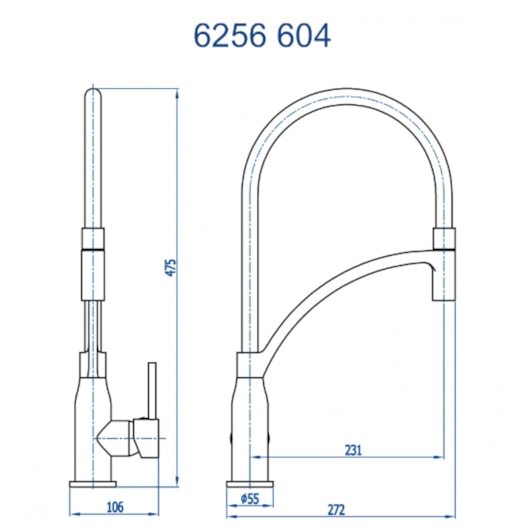 Misturador Monocomando de Mesa para Cozinha Mendoza 6256 BK604 Cromado Fani - Imagem principal - 86bd30c3-f7c5-4f53-ad1d-9fe654788851