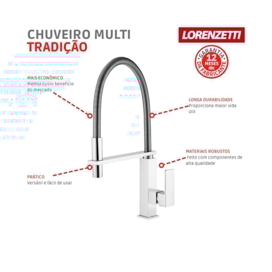 Misturador Monocomando De Mesa Para Cozinha Vogue Cromado 2267 C98 Lorenzetti - Imagem principal - 7be1c26d-16fe-436f-b710-e07f3d733b3b