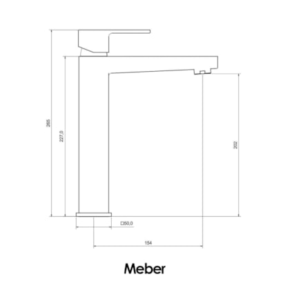 Misturador Monocomando de Mesa para Lavatório Bica Alta Axiom Slim 2879 52 Preto Matte Meber