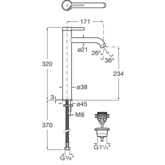 Misturador Monocomando de Mesa para Lavatório Bica Alta Ona Cromado Roca - Imagem principal - cb93afa9-e1ac-45c0-b285-85e8c1fc6c98