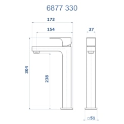 Misturador Monocomando de Mesa para Lavatório Bica Alta Retta 6877 CH330 Champanhe DN 15 1/2