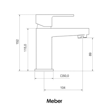 Misturador Monocomando de Mesa para Lavatório Bica Baixa Axiom Slim 2875 52 Preto Matte Meber