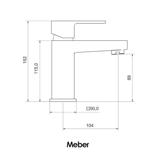 Misturador Monocomando de Mesa para Lavatório Bica Baixa Axiom Slim 2875 52 Preto Matte Meber - Imagem principal - 670fc38b-9185-45da-937d-f316fa83ca83