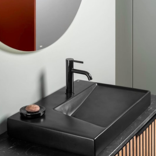 Misturador Monocomando de Mesa para Lavatório Bica Baixa Ona Titanium Black Roca - Imagem principal - 3c3173b2-28d7-4b02-b289-cef75746cacf