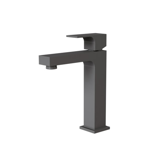 Misturador Monocomando de Mesa para Lavatório Bica Média Retta 6876 BK330 Preto Fosco DN 15 1/2