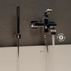 Misturador Monocomando de Parede para Banheira com Ducha Manual e Bica Retratil Purus Chrome Immersi