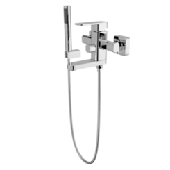 Misturador Monocomando de Parede para Banheira com Ducha Manual e Bica Retratil Purus Chrome Immersi