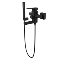 Misturador Monocomando de Parede para Banheira com Ducha Manual e Bica Retratil Purus Matt Black Immersi