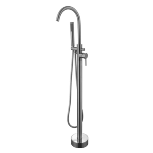 Misturador Monocomando de Piso para Banheira com Ducha Manual Amazon Brushed Nickel Immersi - Imagem principal - d346c076-285f-4c83-98da-18699849ea06