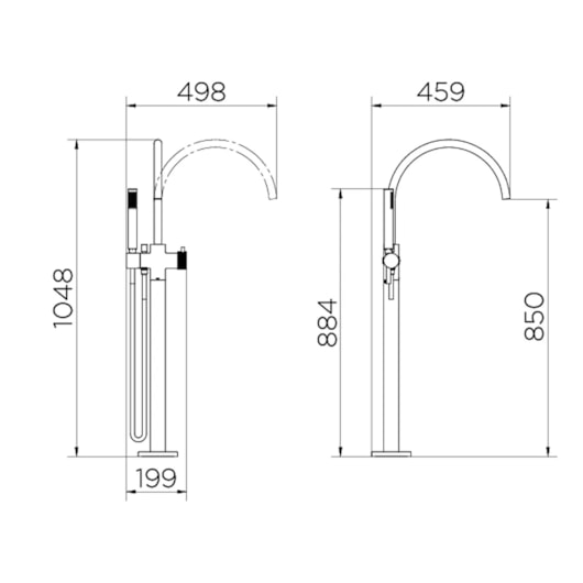 Misturador Monocomando De Piso para Banheira Com Ducha Manual Mix & Match Cobre Escovado Docol - Imagem principal - 0ab58018-3545-4096-9d05-3979fe5397d6