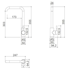 Misturador Monocomando Em Aço Inox Para Cozinha Bica Alta Giratória Kr503 Aço Escovado Kromma