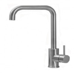 Misturador Monocomando Em Aço Inox Para Cozinha Bica Alta Giratória Kr503 Aço Escovado Kromma