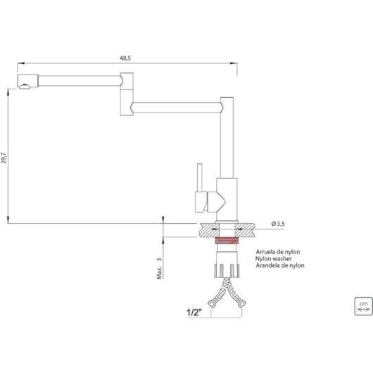 Misturador Monocomando Flexion em Aço Inox com Acabamento Escovado Tramontina - Imagem principal - 37011155-779b-4eda-ac00-0ec4c5c42fed