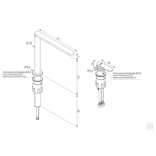 Misturador Monocomando Hidden em Aço Inox Tramontina - Imagem principal - b5bc0767-3b5a-41cb-b3bd-6f880eb6457f