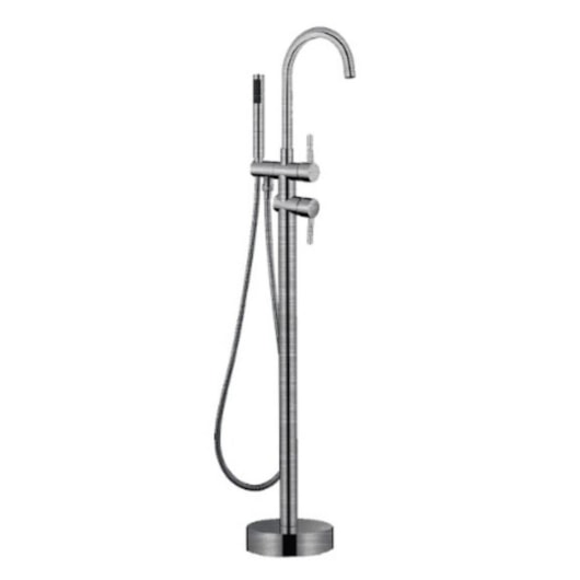 Misturador Monocomando Para Banheira De Chão Com Flexível 15M Kr208 Aço Escovado Kromma - Imagem principal - 167e8711-a500-4ab1-b1e0-0d359200727a