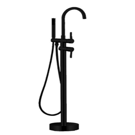 Misturador Monocomando Para Banheira De Chão Com Flexível 15M Kr208 Black Matte Kromma - Imagem principal - 9ab836a7-e4a6-4a81-ac59-53e751b66cb7