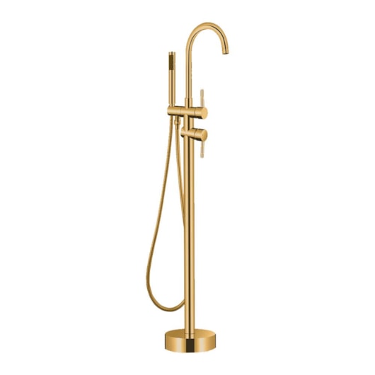 Misturador Monocomando Para Banheira De Chão Com Flexível 15M Kr208 Gold Matte Kromma - Imagem principal - 47ed4958-55e9-4faa-be04-1db56beaf700