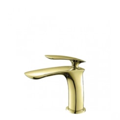 Misturador Monocomando Para Banheiro e Lavabo Evoq Bica Baixa Gold Lexxa