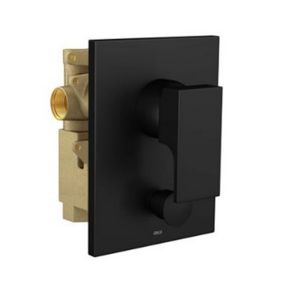 Misturador Monocomando Para Chuveiro Com Desviador Para Banheira Unic Black Matte Deca