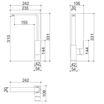 Misturador Monocomando Para Cozinha Bica Alta Giratória Kr685 Aço Escovado Kromma