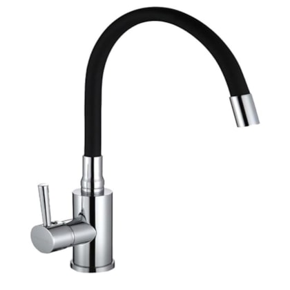Misturador Monocomando Para Cozinha Bica Giratória Aço Escovado Drop