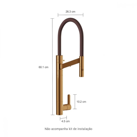 Misturador Monocomando Para Cozinha De Cozinha Twin Red Gold e Marrom Deca - Imagem principal - 0a34d863-4660-488d-8b77-99c3665d6556