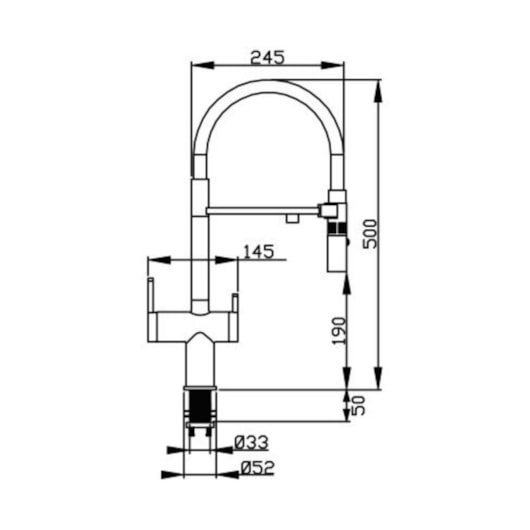 Misturador Monocomando Para Cozinha De Mesa Bica Alta 800 Nickel Debacco - Imagem principal - ee8d7082-6bc9-4c52-a8c9-5a7c37892443