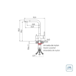 Misturador Monocomando Para Cozinha De Mesa Bica Alta Em Aço Inox Monde Filter Ultra Tramontina