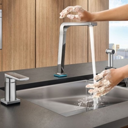 Misturador Monocomando Para Cozinha De Mesa Bistrô Com Ducha Cromada Docol