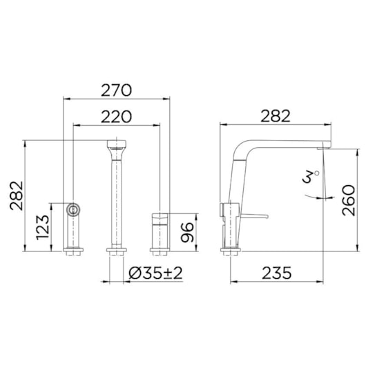 Misturador Monocomando Para Cozinha De Mesa Bistrô Com Ducha Cromada Docol - Imagem principal - d5e25716-5023-41ec-aa1c-3cf44622b478