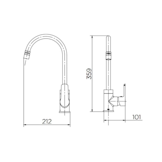 Misturador Monocomando Para Cozinha De Mesa Chess Bica Alta Cromada Docol - Imagem principal - 19a8bcd4-9949-4ab8-b648-33aa1adb6bc9