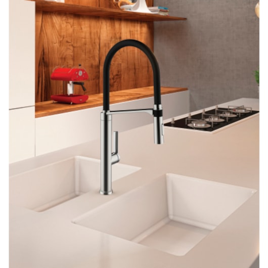 Misturador Monocomando Para Cozinha De Mesa Doc Chrome/black Docol - Imagem principal - 93946fa7-5ec1-460d-a6fc-d068a9ef145a