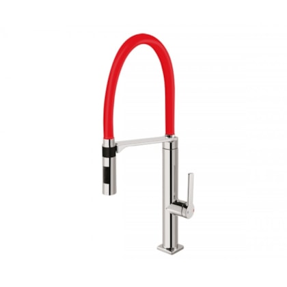 Misturador Monocomando Para Cozinha De Mesa Doc Chrome/vermelho Docol
