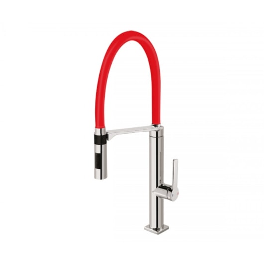 Misturador Monocomando Para Cozinha De Mesa Doc Chrome/vermelho Docol - Imagem principal - 55060974-ee4e-4419-a93c-e291a098bf0b