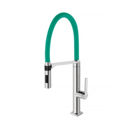 Misturador Monocomando Para Cozinha De Mesa Doc Cromada/verde Docol