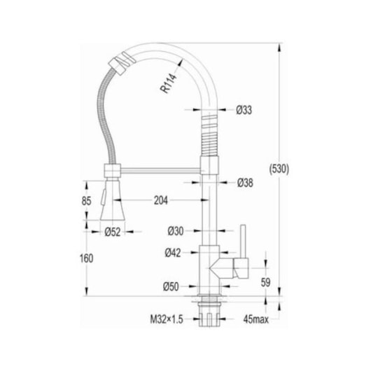 Misturador Monocomando Para Cozinha De Mesa Gourmet Bica Móvel Preto Matte Celite - Imagem principal - 408c1916-69d6-4282-85c2-fc3c22b94512