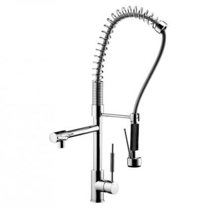 Misturador Monocomando Para Cozinha De Mesa Gourmet Kitchen Com Ducha Especial C76 2267 Cromada Lorenzetti