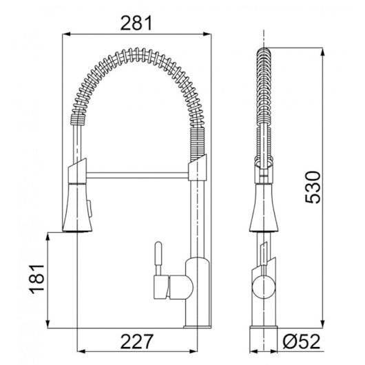 Misturador Monocomando Para Cozinha De Mesa Gourmet LorenKitchen Com Ducha C76 2266 Cromado Lorenzetti - Imagem principal - f9696668-6010-4257-b9b1-fafe1dc349c7