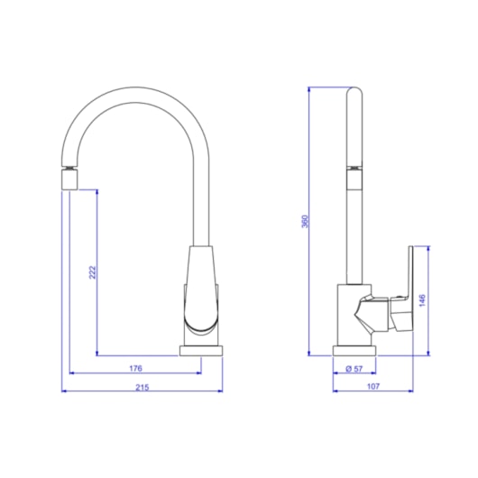 Misturador Monocomando Para Cozinha De Mesa Level Bica Móvel 2271 Cromado Deca - Imagem principal - 644bcdc1-1f85-4e04-99b7-3d936ab50984