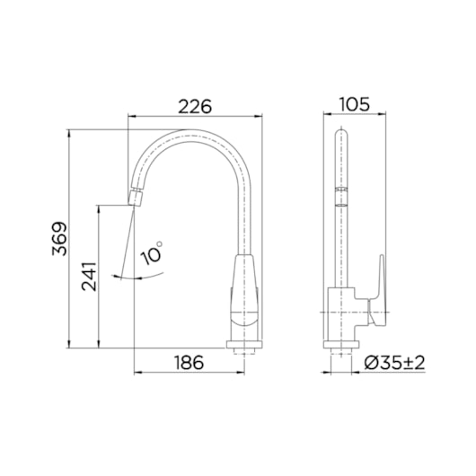 Misturador Monocomando Para Cozinha De Mesa Lift Bica Alta Cromado Docol - Imagem principal - 3261d147-9c40-431c-a5e0-b86d4ffdb5f8