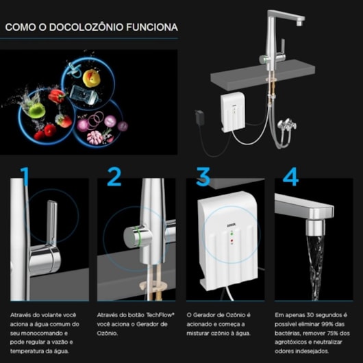 Misturador Monocomando Para Cozinha De Mesa Ozônio Cromada Docol - Imagem principal - 94c75b74-878b-486c-b681-ddd1a3ba0503