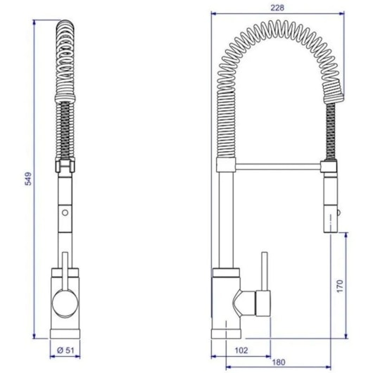 Misturador Monocomando Para Cozinha De Mesa Spin Com Ducha 2281 Cromado Deca - Imagem principal - 85ef02a5-2d76-4369-abfc-aad43f145a53