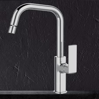 Misturador Monocomando Para Cozinha Frame Aço Escovado Lexxa