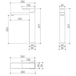 Misturador Monocomando Para Lavatório Bica Alta Rb1815n Cromado Rubinettos