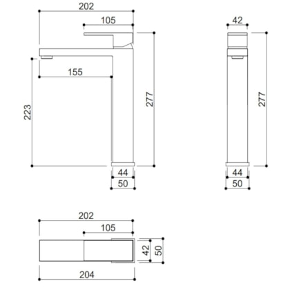 Misturador Monocomando Para Lavatório Bica Alta Rb1815n Cromado Rubinettos