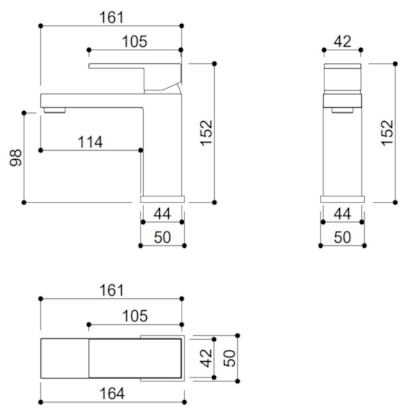 Misturador Monocomando Para Lavatório Bica Baixa Kr225nb Black Matte Kromma